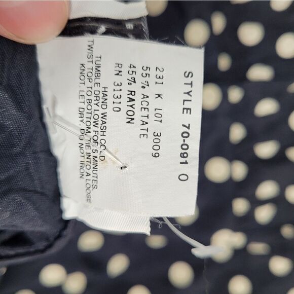 VINTAGE 70s dress black polka dot lace babydoll midi 10 - Picture 10 of 13